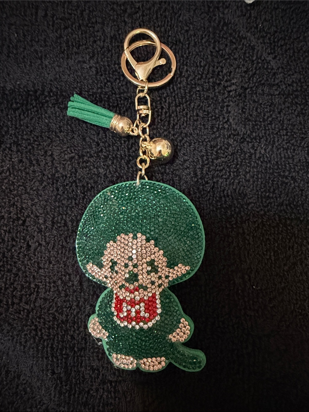 Monchichi rhinestone keychain